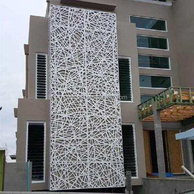 China Art Exterior Design Wall Decoration Laser Cut Lightweight Metal Building Aluminum Screen for sale