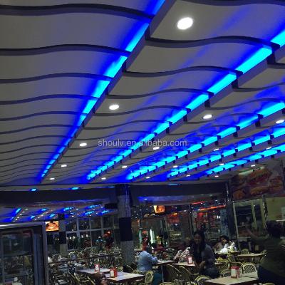 China Restaurant Mall Interior Decoration Wave Design Contemporary Modern Aluminum Metal Cladding for sale