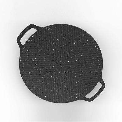 China Viable High Quality Die-Casting Aluminum Korean Grill Pan Round Nonstick Griddle Plate for sale