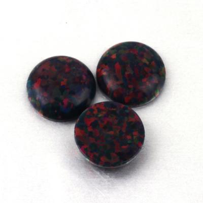 China Color Play or Black Fire Cabochon Beads Cabochon Gemstone Opal, Synthetic Round Opal, Low Price Opal Stone for sale