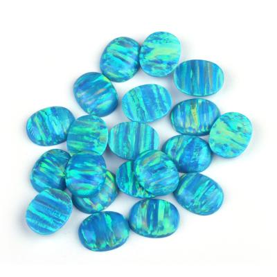 China Stripes Fire Oval Cabochon Synthetic Opal B Cut Horizontal Stripes Fire Oval Cabochon Synthetic Fire Opal for sale