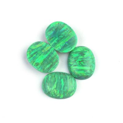 China Horizontal Stripes Fire Cabochon Opal Oval Shape OP11 Green B Cut Stripes Fire Horizontal Cabochon Opal Stone for sale