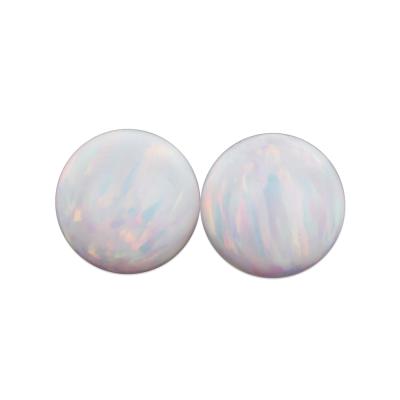 China Color Play Or Synthetic Fire Opal Beads With Drilling/Round Ball Opal/Fire&snow Ball White Opal for sale