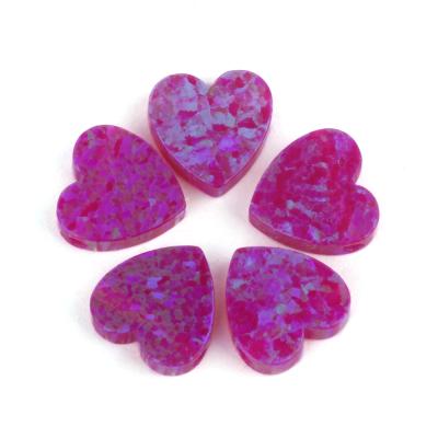 China Color Play or Factory Price of Fire Rose Fire Loose Stone Heart Shape Synthetic Opal for sale