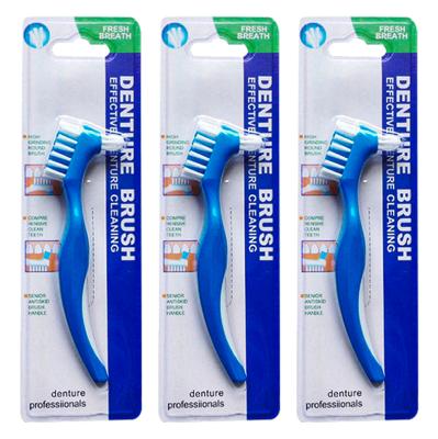 China Eco Friendly Personal Care Double Sided Denture Cleaner Brush Denture Toothbrush for sale