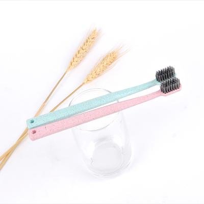 China Hotel Eco-friendly Cheap Portable Home Travel Biodegradable Wheat Straw Handle Tooth Brush for sale