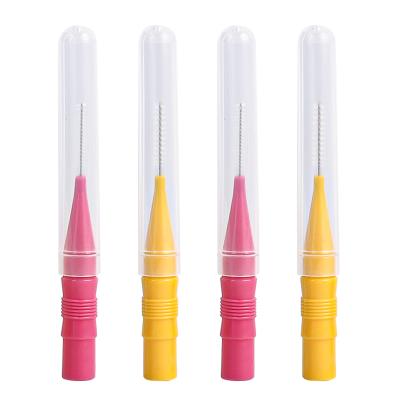 China Household Pink Yellow Teeth Gap Cleaner Interdental Tooth Brushe Japan Dental Brushes for sale