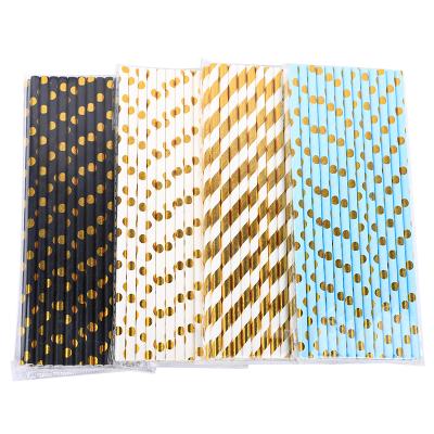 China Customized Disposable Color Straw Paper Cocktail Drinking Paper Straws for sale