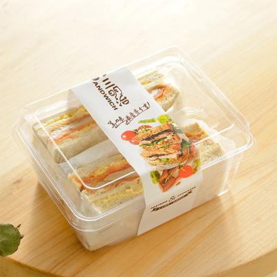 China Recyclable Disposable Clear Plastic Sandwich Box Cake Packaging Box Container for sale