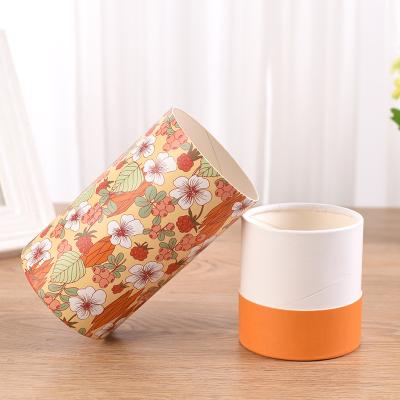 China Wholesale Custom Recyclable Cardboard Round Cylinder Shape Fancy Logo Printed Packaging Kraft Paper Tube for sale