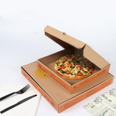 China Recycled Materials Food Grade Customized Custom Printed Corrugated Logo Pizza Takeaway Box Pizza Design Cardboard Size Carton for sale