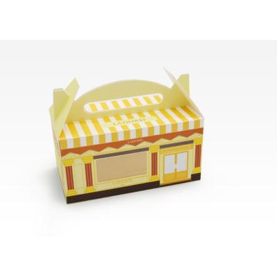 China Recycled Materials Cardboard Cake Box Custom Logo Lock Corner Bakery Box With Window for sale