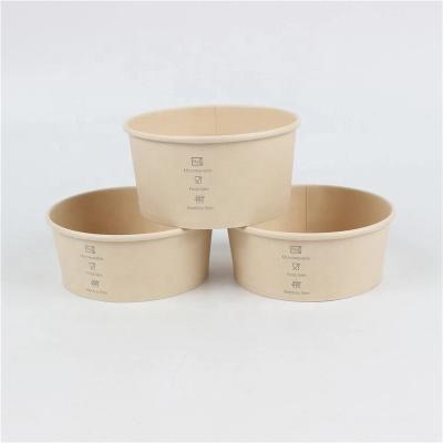 China Recycled Materials Customized 100% Degradable Disposable Food Kraft Paper Salad Bowl Eco - Friendly for sale