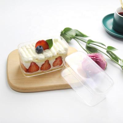 China Recycled materials wholesale storage container multifunctional plastic tiramisu dessert plastic transparent cake box for sale