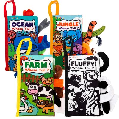 China Soft Cloth Book Baby Animal Dinosaur Story Cloth Tail Cloth Book For Early Education Baby Toy for sale