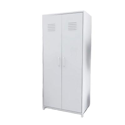 China New fashion Savespace hot sale four color handle diy white metal doors two side cabinet for sale