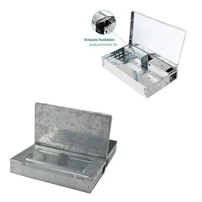 China Viable Metal Live Catch Rat Traps Humane Hook Mouse Trap Mouse Catcher With Solid Lid for sale