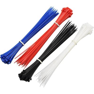 China Hongyucable Stensile 100 Pcs Strong Strength Pack Plastic Nylon Cable Tie Zip Ties 66 Multicolor, Black/Red/Blue/Green/Yellow Wire Ties for sale