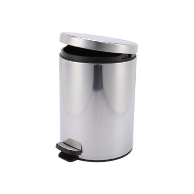 China 2021 Quality Sustainable Home Airtight Trash Can Round Stainless Steel Step Pedal Trash Can for sale