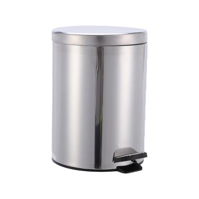 China 2021 Sustainable High Capacity Metal Trash Can By Pedal Bathroom Trash Can With Half Pedal for sale