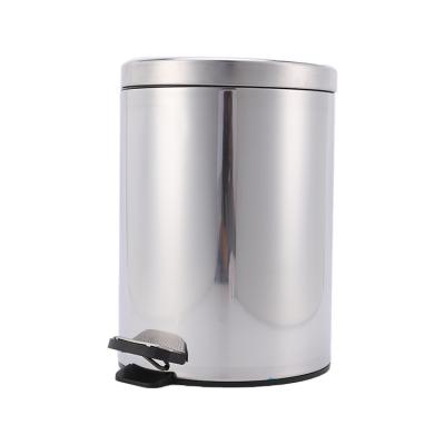 China 2021 Designs Sustainable Indoor Stainless Steel Trash Can Foot Pedal Garbag Step On Pedal Bin for sale