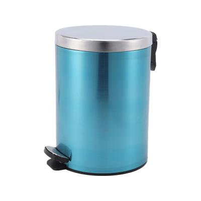 China 2021 Sustainable Stainless Steel Household Trash Can Foot Operated Trash Can for sale