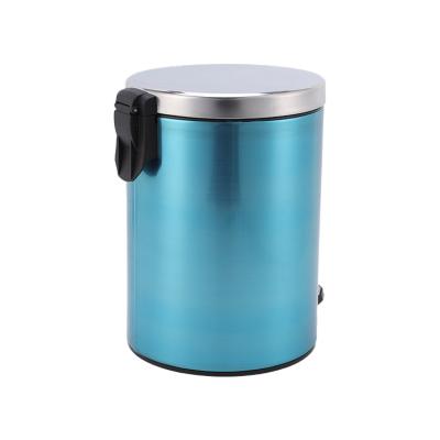 China Sustainable Household Stainless Pedal Bathroom Trash Can Set Decorative Pedal Trash Can for sale