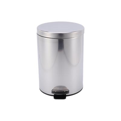 China Top Quality Round Pedal Bin Stainless Steel Pedal Trash Bin Viable Widely Used Waste Printed for sale