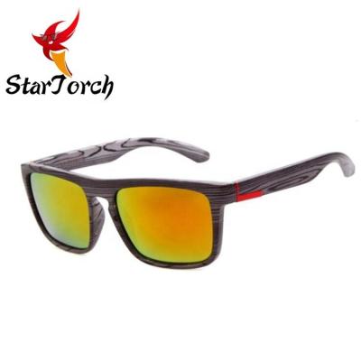 China Vintage texture sunglasses men's sports square frame fashion reflective sunglasses cheap sunglasses for sale