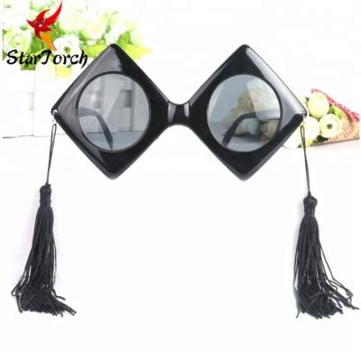 China Creative Black Hat Shape Glasses Fashion Bachelor's Graduation Selfie Party Glasses for sale