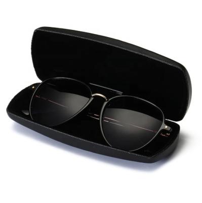 China Hard Glasses Box Customizable Logo Simple Myopia Black Glasses Box Super Hard Glass Outer Box Case for sale