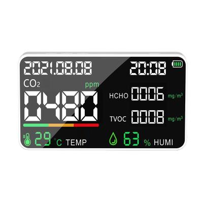 China Wall Mounted CO2 Detector Ndir Temperatur CO2 Sensors Infrared CO2 Meter Real Time Detection PPM Meter Ndir CO2 Detector With Sensor for sale