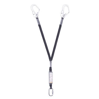 China 1.2m High Quality Premium Double Hook With Shock Absorber Fall Arrest Lanyard For Full Body Harness for sale