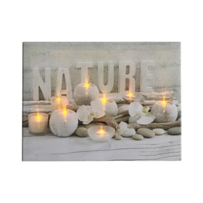 China Realistic Style LED Canvas Wall Art Home Decorations Daily Wall Decor Floral Zen Design for sale