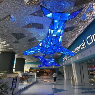 China Artistic Ceilings Interior Translucent Stretch 3D Ceiling Medallion For Shopping Mall for sale