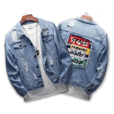 China Viable Hot Sale Custom Denim Jacket Wholesale Fancy Denim Jacket Mens Fancy Denim Jackets for sale