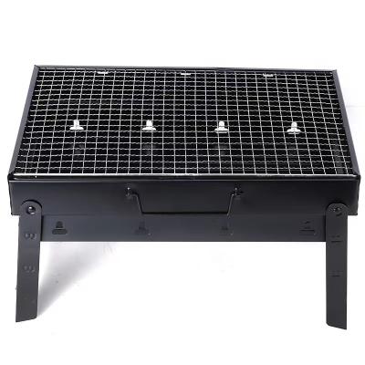 China Easily Assembled Portable Mini Charcoal Grill/Black Steel Foldable Square Barbecue Stove/Good for Picnic, Camping and and Outdoor Cooking for sale