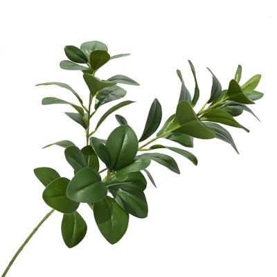 China Wedding High quality artificial  leaf green color real touch indoor outdoor garden home  decor Artificial Plant  leaves high quality for sale