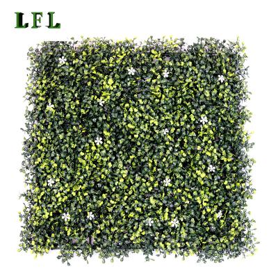 China Natural Touch LFL milan with  flower artificial boxwood panel  home garden decor UV- protected factory wholesale green wall plant wall decor for sale