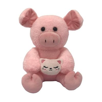 China Kids Gift Customized super soft cartoon cuddle toy cute and soft stuffed animal pillow pink pig plush toy for sale