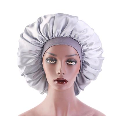 China 2021 New Design Comfortable Wholesale Women Fashion Large Size Luxury Sleep Bathe Hair Cap Silk Hoods for sale