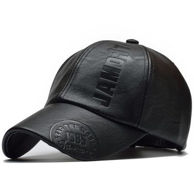 China COMMON Wholesale Custom Trucker Baseball Cap Mens Winter Leather Baseball Cap for sale