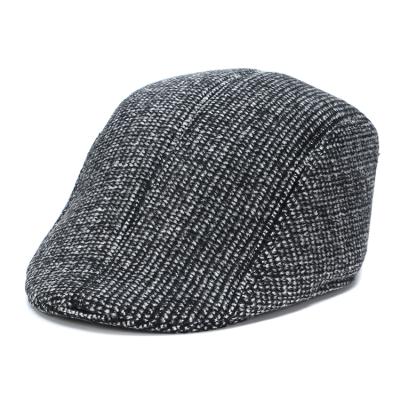 China British retro striped beret hat man Autumn-winter men's forward hat knit hat duck tongue wholesale 2020 for sale