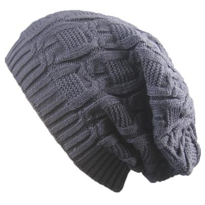 China JOINT wholesale custom logo low moq thicker knitted winter beanie hat acrylic cap for adults for sale