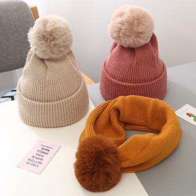 China Double function skullcap and COMMON wholesale skullcap scarf pom pom knit double skullcap fur hat for sale