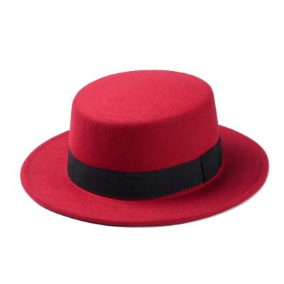 China Picture Wholesale Women's Hats Wool Felt Hats Wool Felt Hats OEM Jazz Hats Unisex Wide Brim for sale