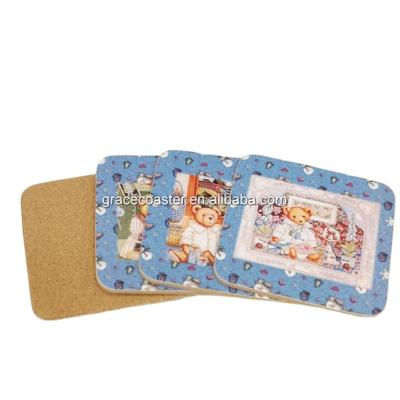 China Promotional Gifts Keepsake Laminated Paper Art Paper Laminated Printed Coaster Viable Gift for sale