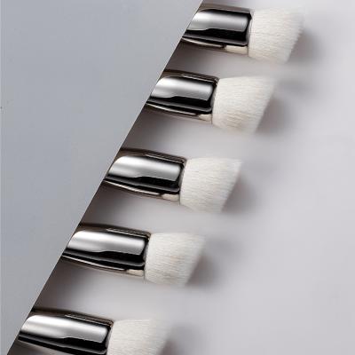 China ROWNYEON Private Label Reusable Black Flat Surface Natrual Hair Round Foundation Brush for sale