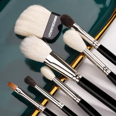 China Reusable Make Up Black Cosmetic Brush Set Makeup Tool Simple Private Label Brush Beauty Soft Synthetic for sale