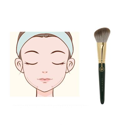 China OEM Reusable Private Label Rownyeon Wooden Handle Makeup Brush Contour Brush for sale